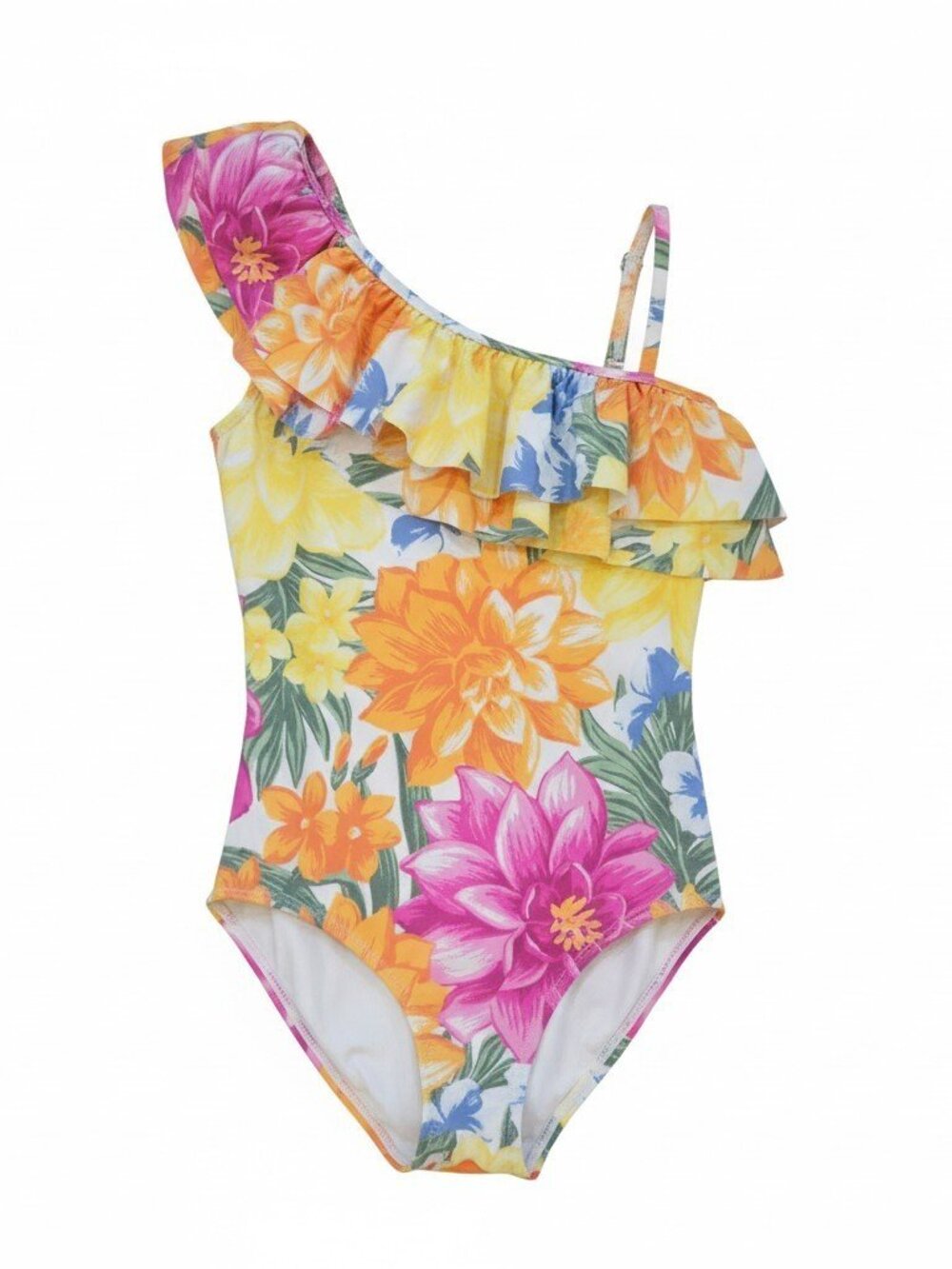 Janie and Jack Little Girl's Floral Ruffle Swimsuit Size 7